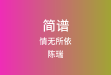 情无所依简谱_陈瑞_D调歌曲简谱