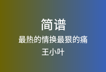 最热的情换最狠的痛简谱_王小叶_降D调歌曲简谱