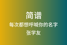 每次都想呼喊你的名字简谱_张学友_降B调歌曲简谱