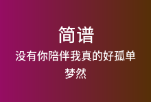 没有你陪伴我真的好孤单简谱_梦然_G调歌曲简谱