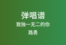 致独一无二的你吉他谱_路勇_G调弹唱六线谱