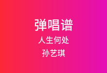 人生何处吉他谱_孙艺琪_C调弹唱六线谱