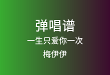 一生只爱你一次吉他谱_梅伊伊_C调弹唱六线谱