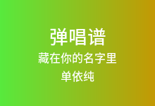 藏在你的名字里吉他谱_单依纯_C调弹唱六线谱