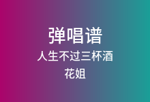 人生不过三杯酒吉他谱_花姐_G调弹唱六线谱(版本2)