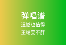 遗憾也值得吉他谱_王靖雯不胖_C调弹唱六线谱