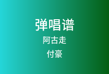 阿古走吉他谱_付豪_G调弹唱六线谱