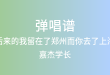 后来的我留在了郑州而你去了上海吉他谱_嘉杰学长_C调弹唱六线谱