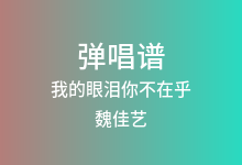 我的眼泪你不在乎吉他谱_魏佳艺_C调弹唱六线谱