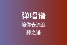 陪你去流浪吉他谱_薛之谦_C调弹唱六线谱