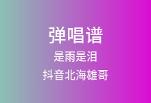是雨是泪吉他谱_抖音北海雄哥_C调弹唱六线谱(版本2)