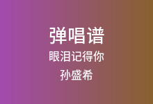 眼泪记得你吉他谱_孙盛希_G调弹唱六线谱