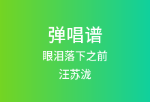 眼泪落下之前吉他谱_汪苏泷_C调弹唱六线谱