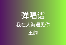 我在人海遇见你吉他谱_王韵_C调弹唱六线谱(版本2)