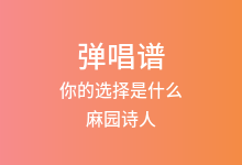 你的选择是什么吉他谱_麻园诗人_C调弹唱六线谱