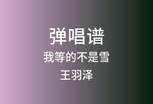 我等的不是雪吉他谱_王羽泽_G调弹唱六线谱