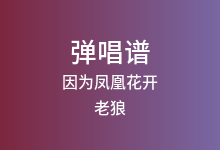 因为凤凰花开吉他谱_老狼/卢中强/海仔_C调弹唱六线谱
