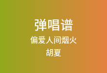 偏爱人间烟火吉他谱_胡夏/张紫宁_G调弹唱六线谱(版本2)