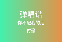 你不配我的泪吉他谱_付豪_G调弹唱六线谱