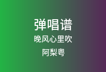晚风心里吹吉他谱_阿梨粤_B调弹唱六线谱(版本10)
