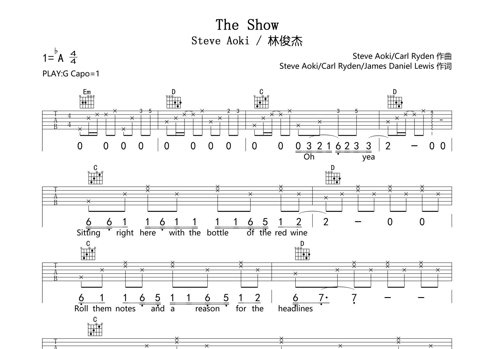 The-Show吉他谱预览图
