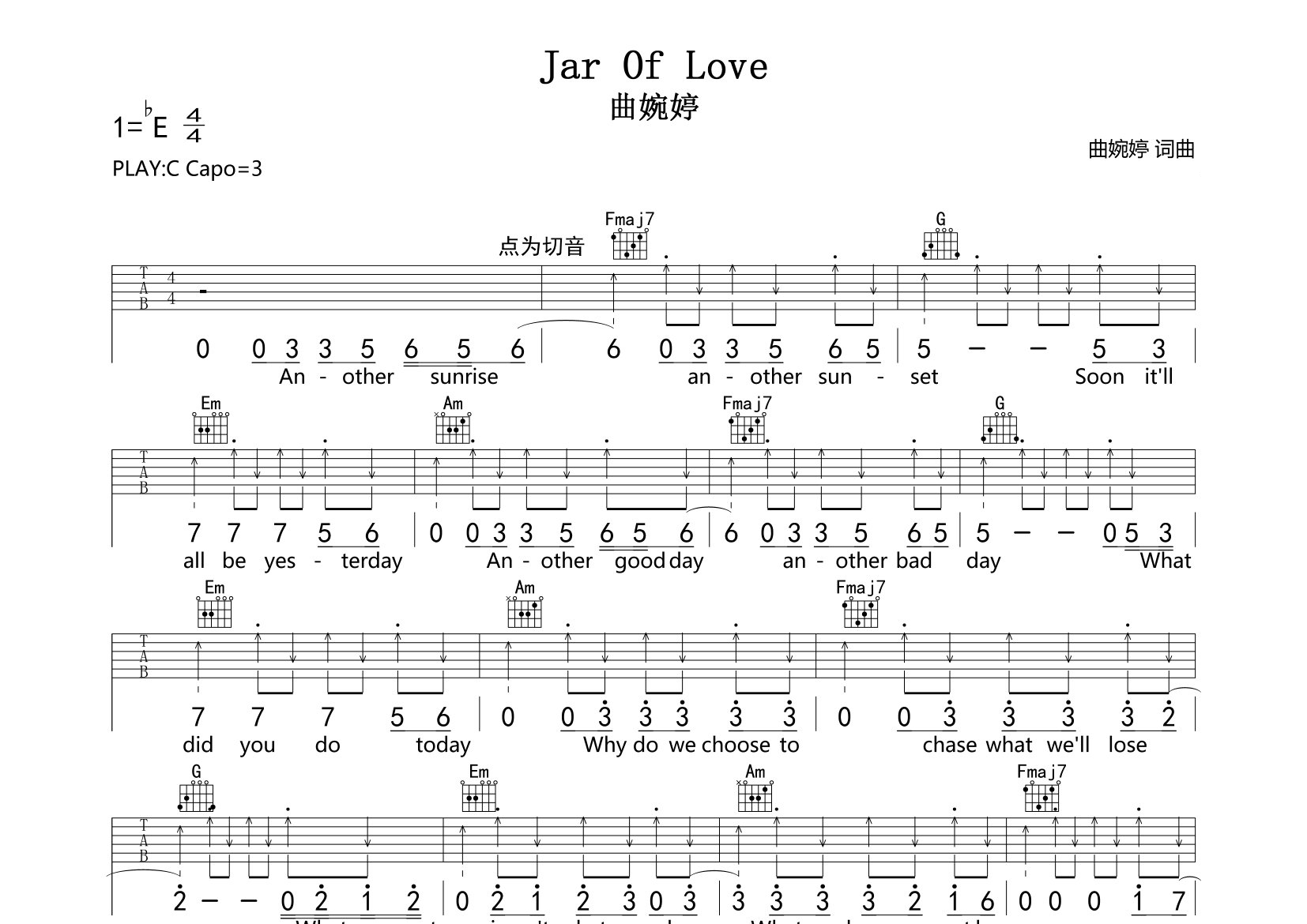 Jar-Of-Love吉他谱预览图