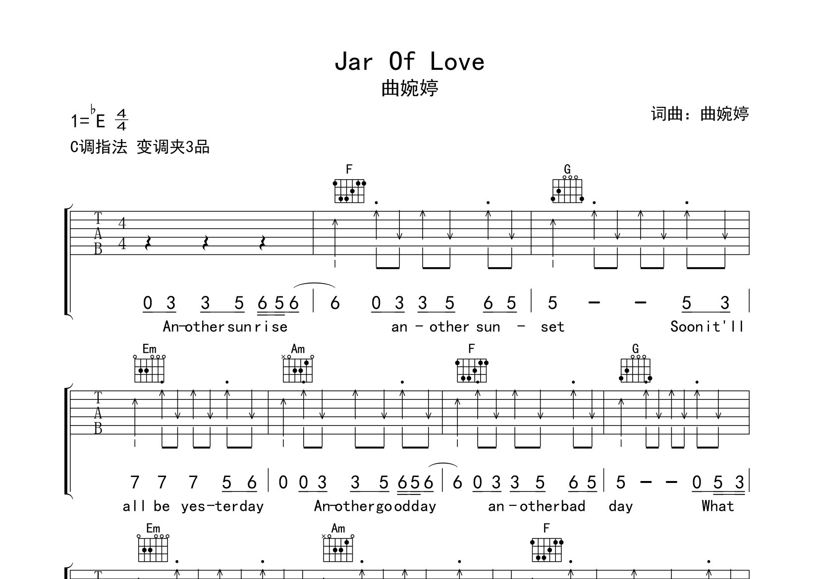 Jar-Of-Love吉他谱预览图
