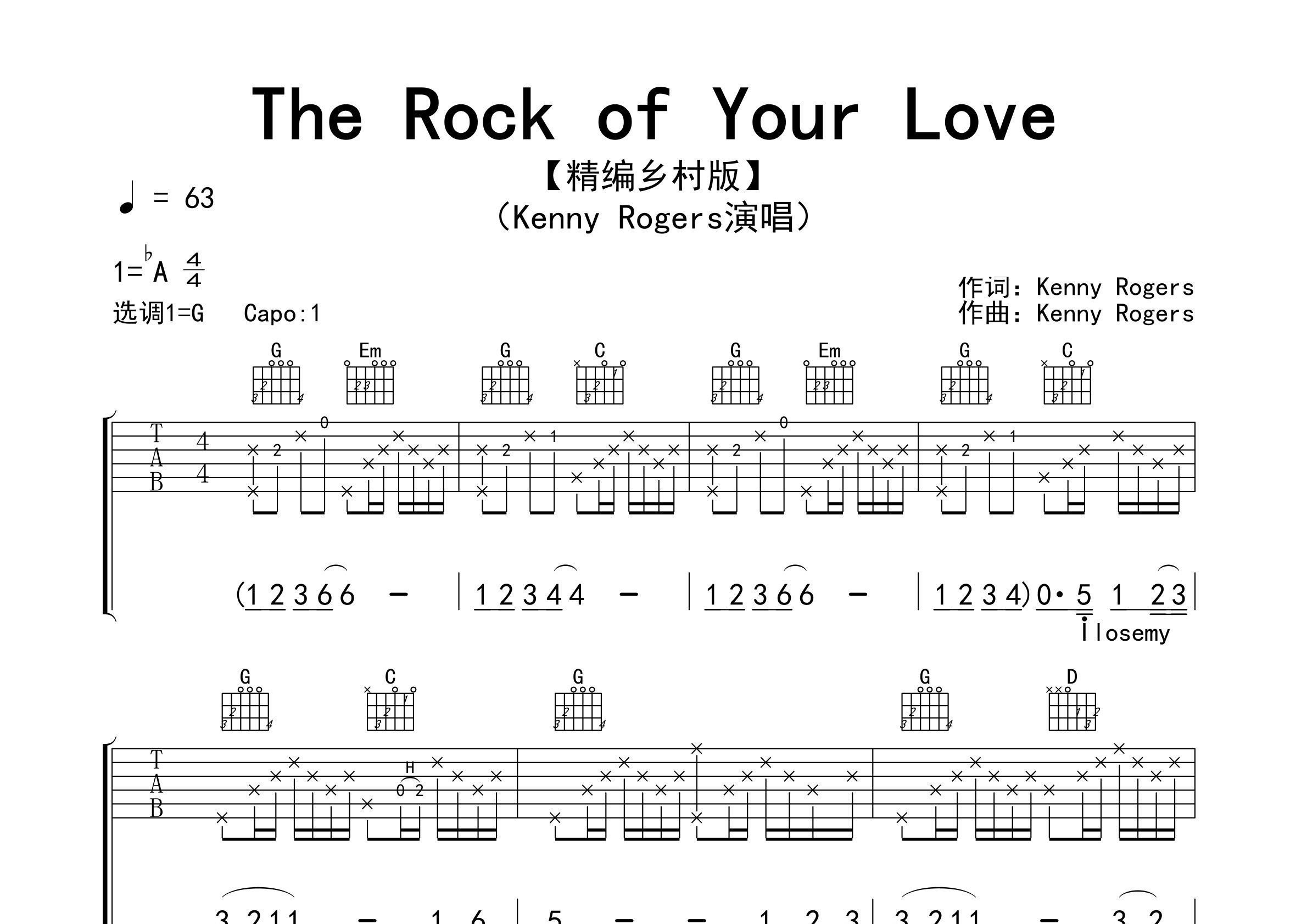 The-Rock-of-Your-Love吉他谱预览图