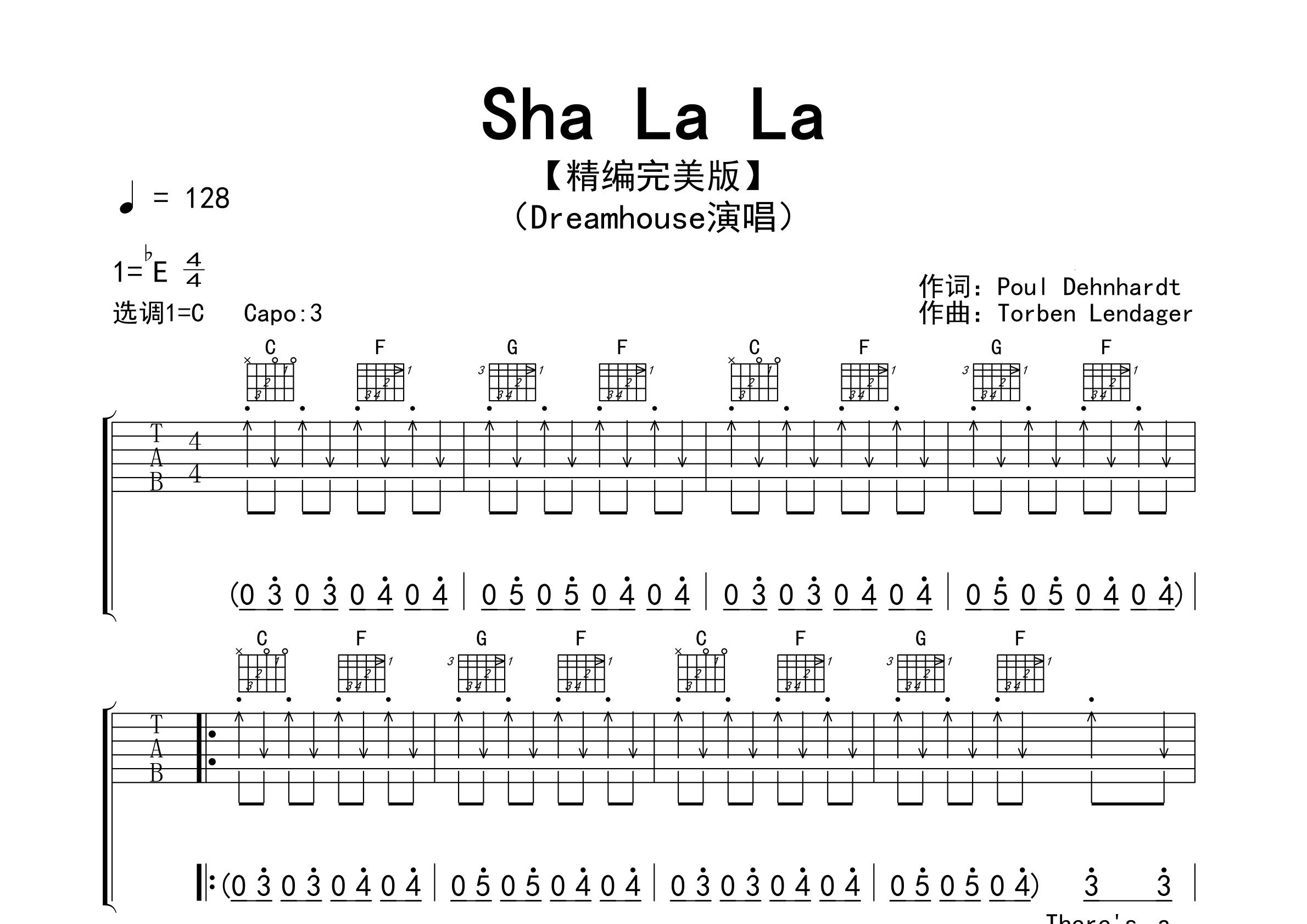 Sha-La-La吉他谱预览图