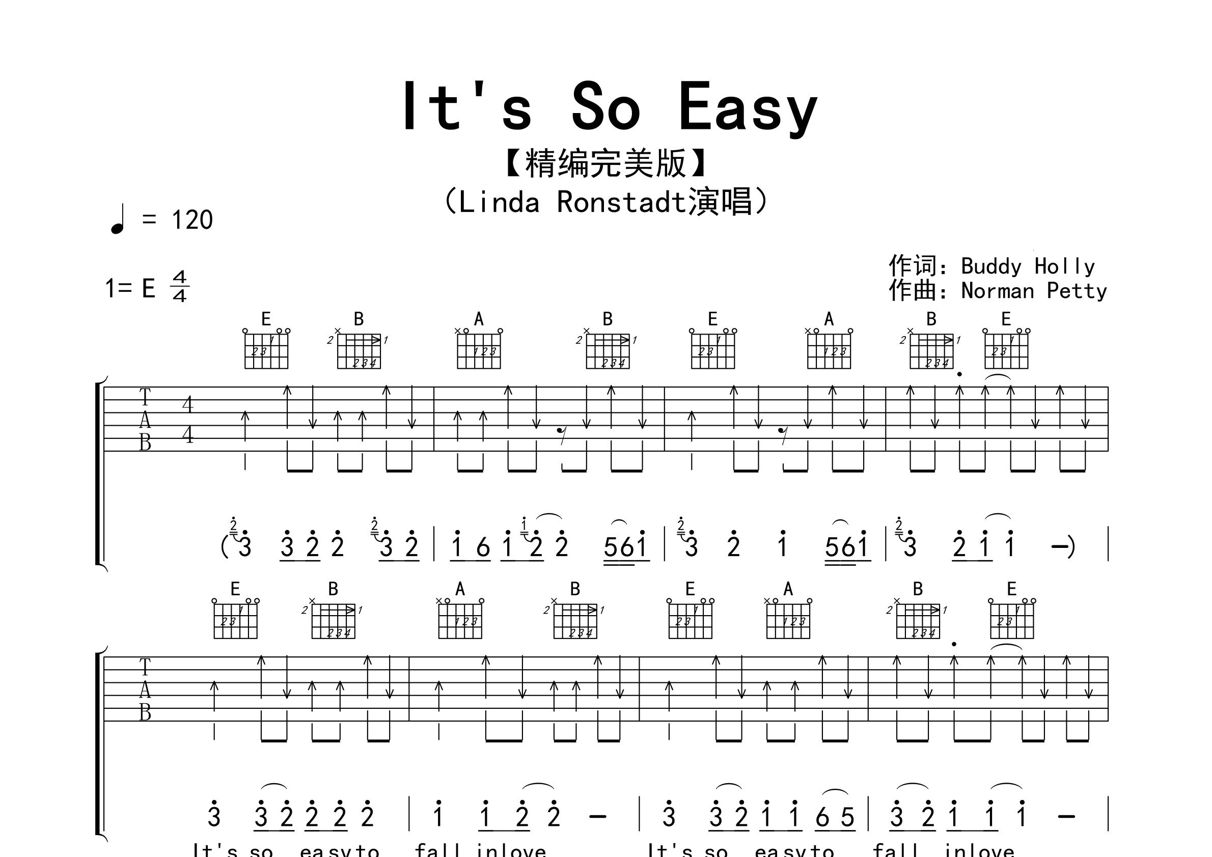It's-So-Easy吉他谱预览图