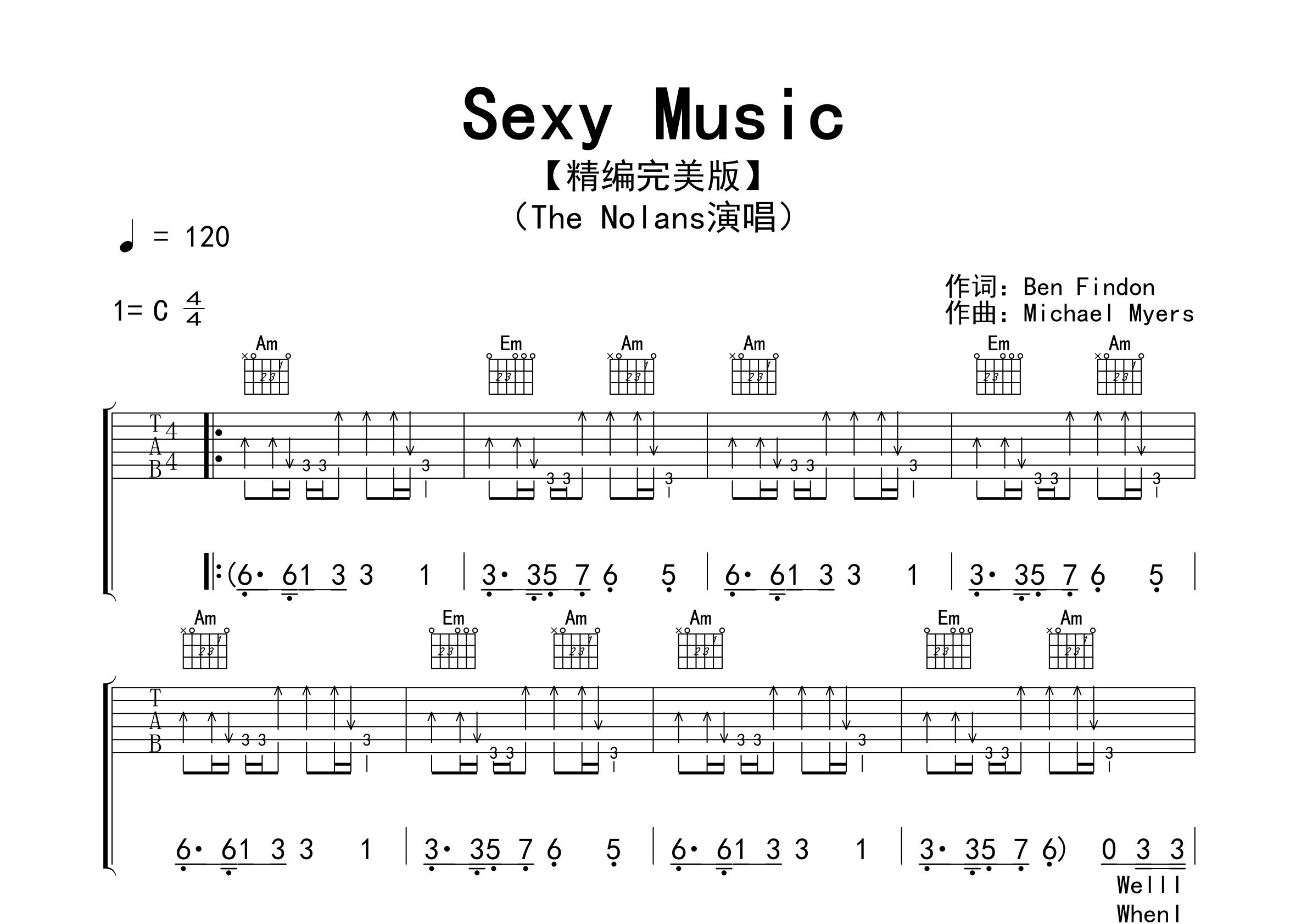 Sexy-Music吉他谱预览图