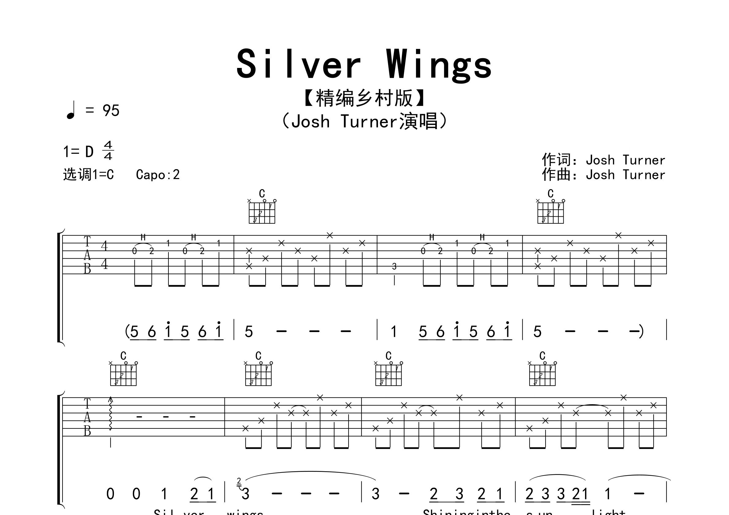 Silver-Wings吉他谱预览图