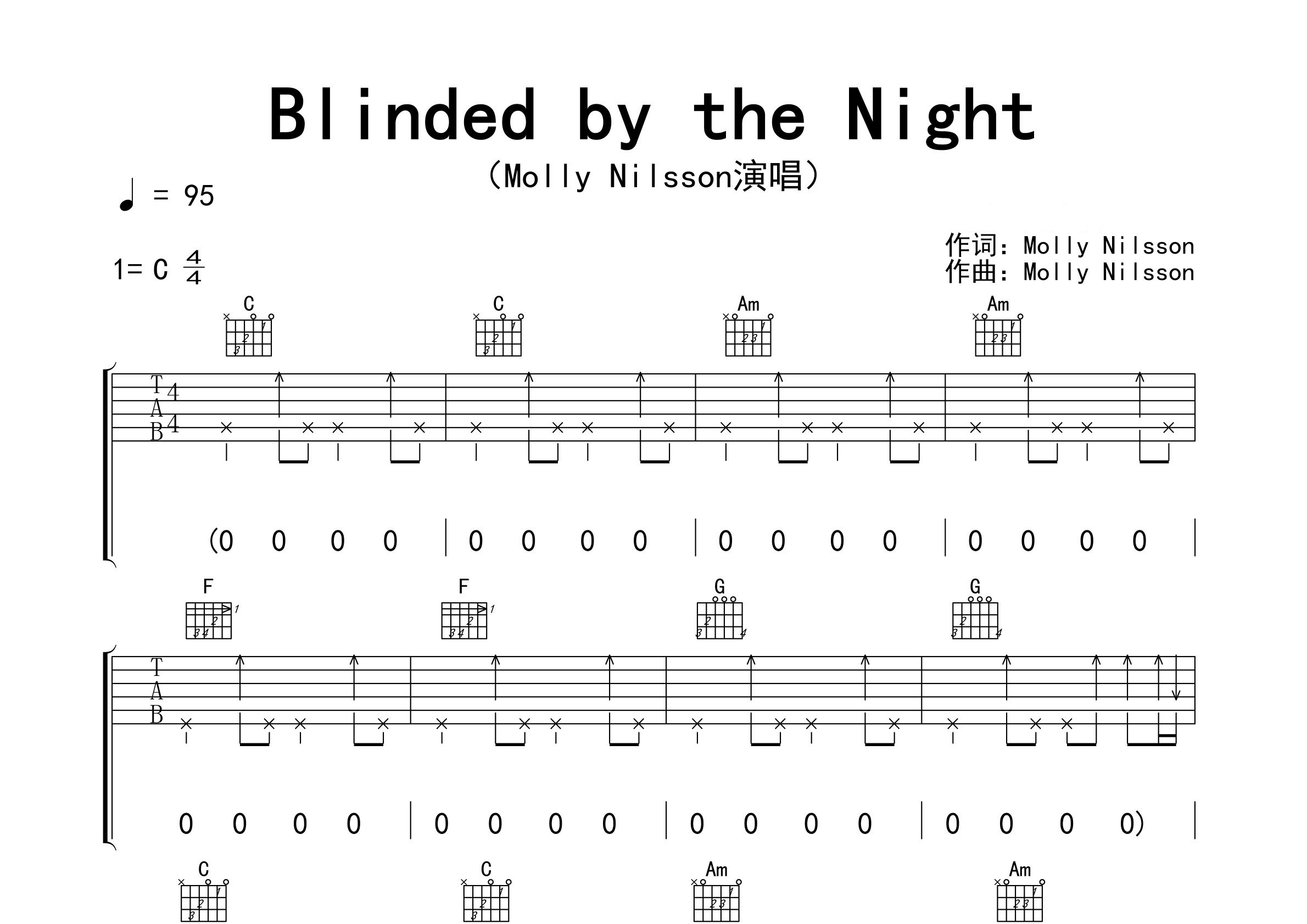 Blinded-by-the-Night吉他谱预览图