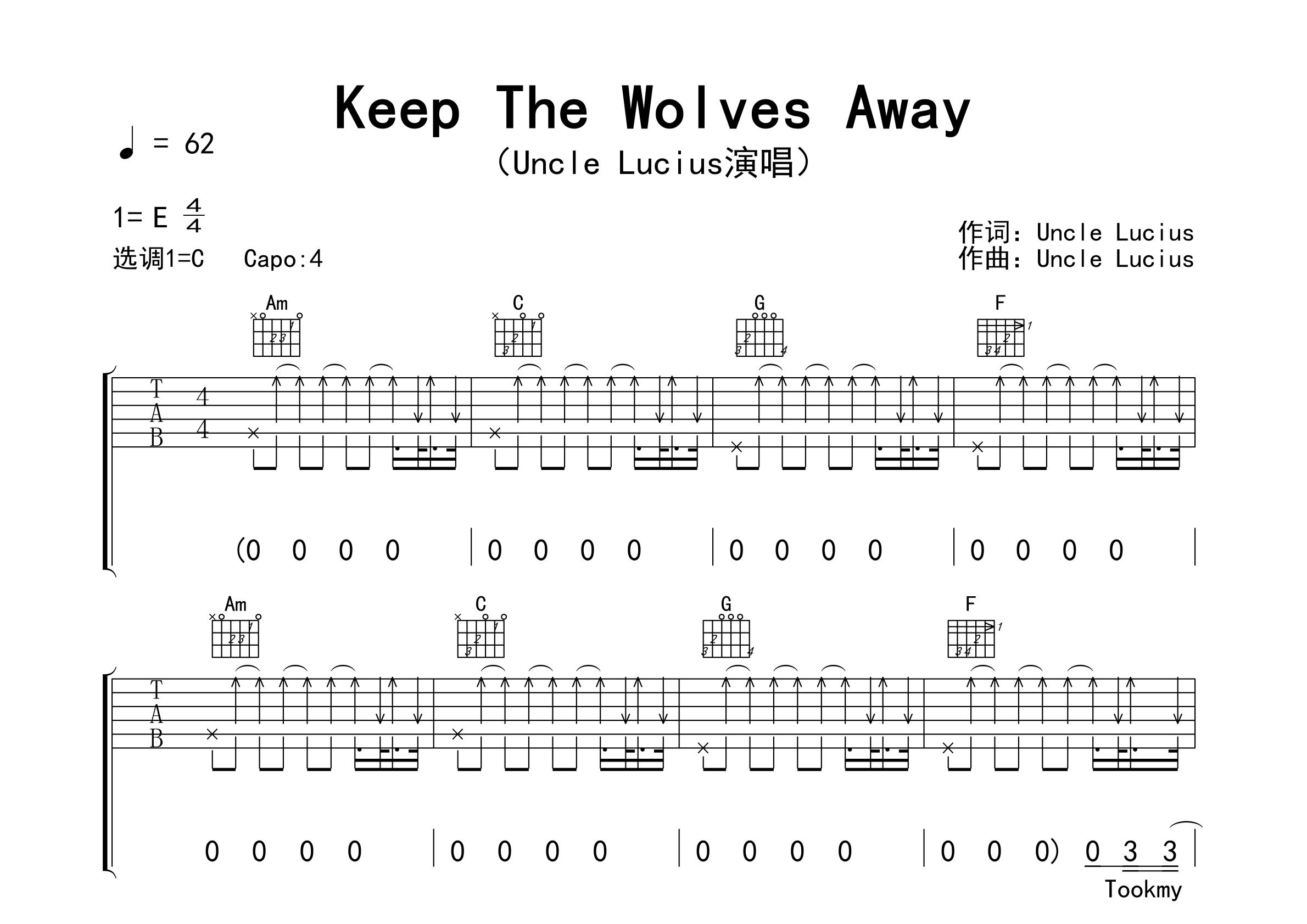Keep-The-Wolves-Away吉他谱预览图