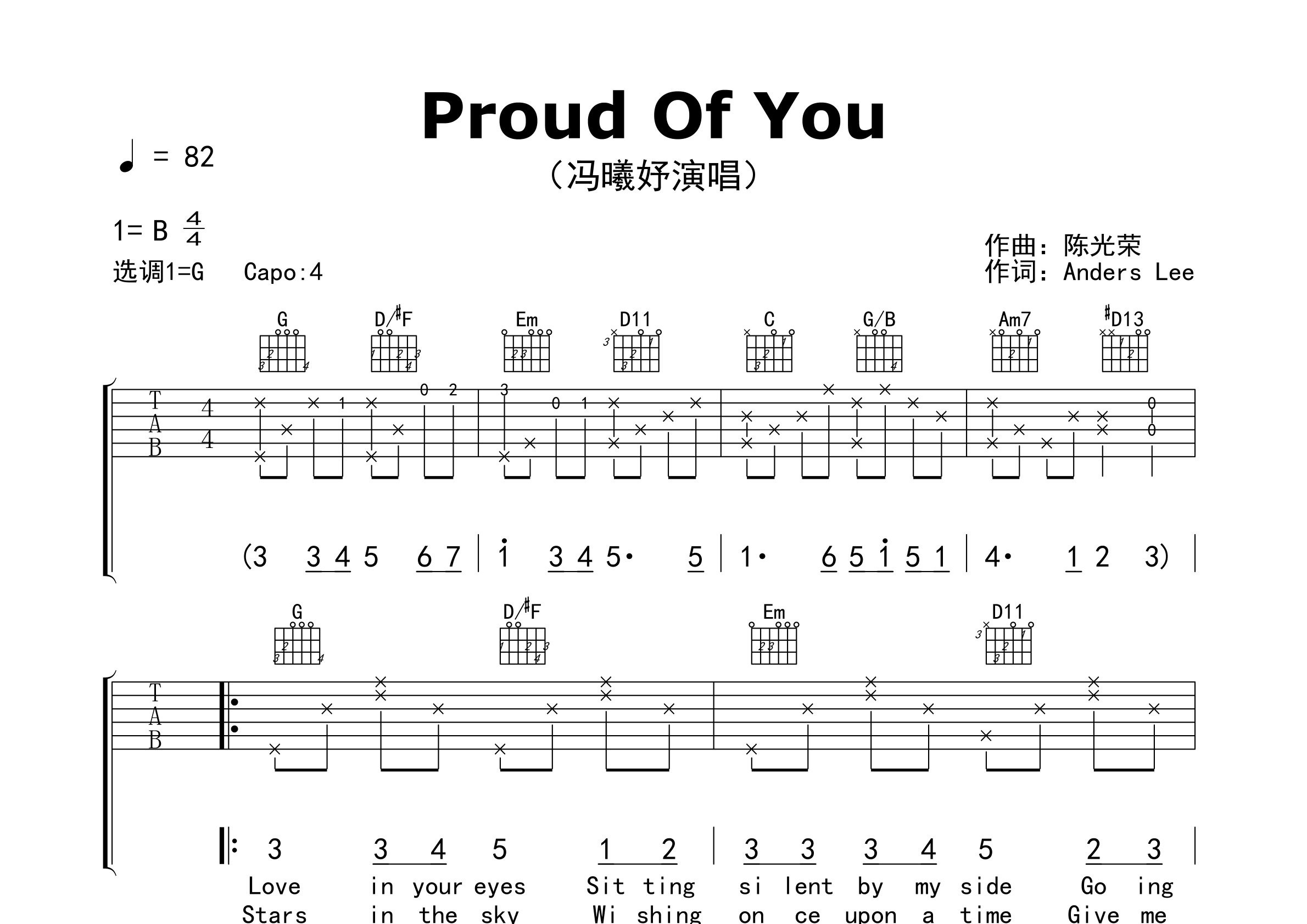 Proud-Of-You吉他谱预览图