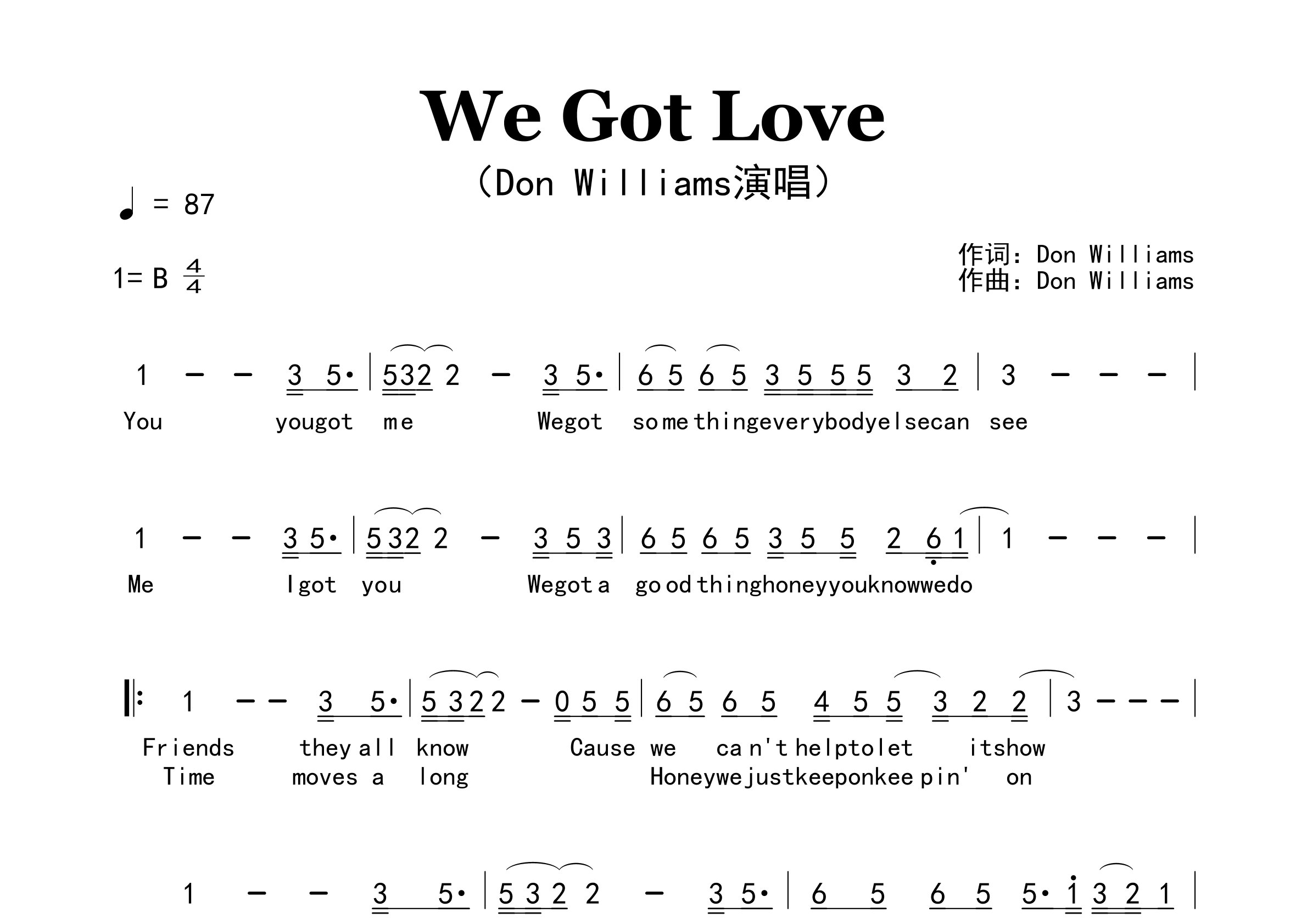 We-Got-Love歌曲简谱预览图