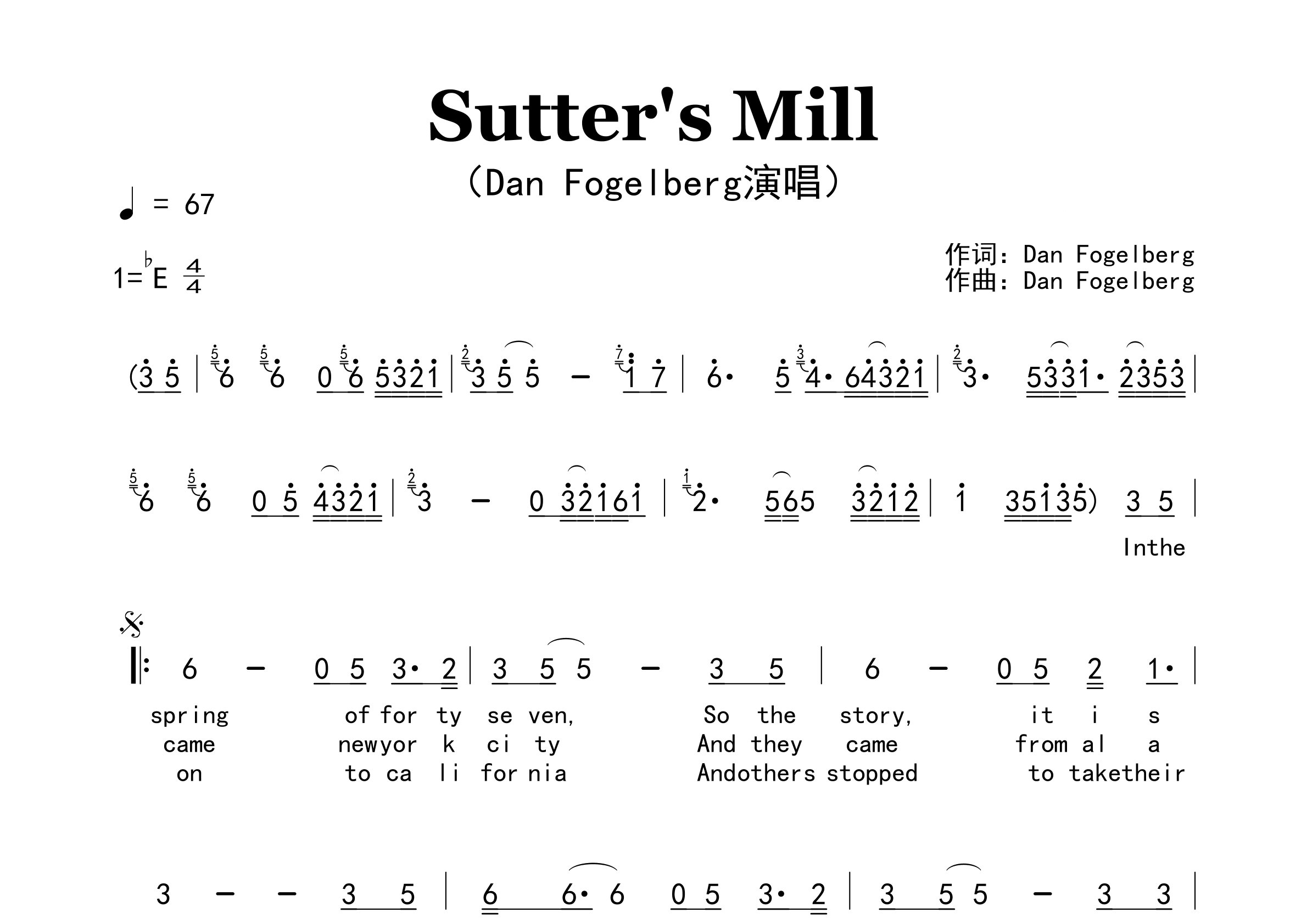 Sutter's-Mill歌曲简谱预览图