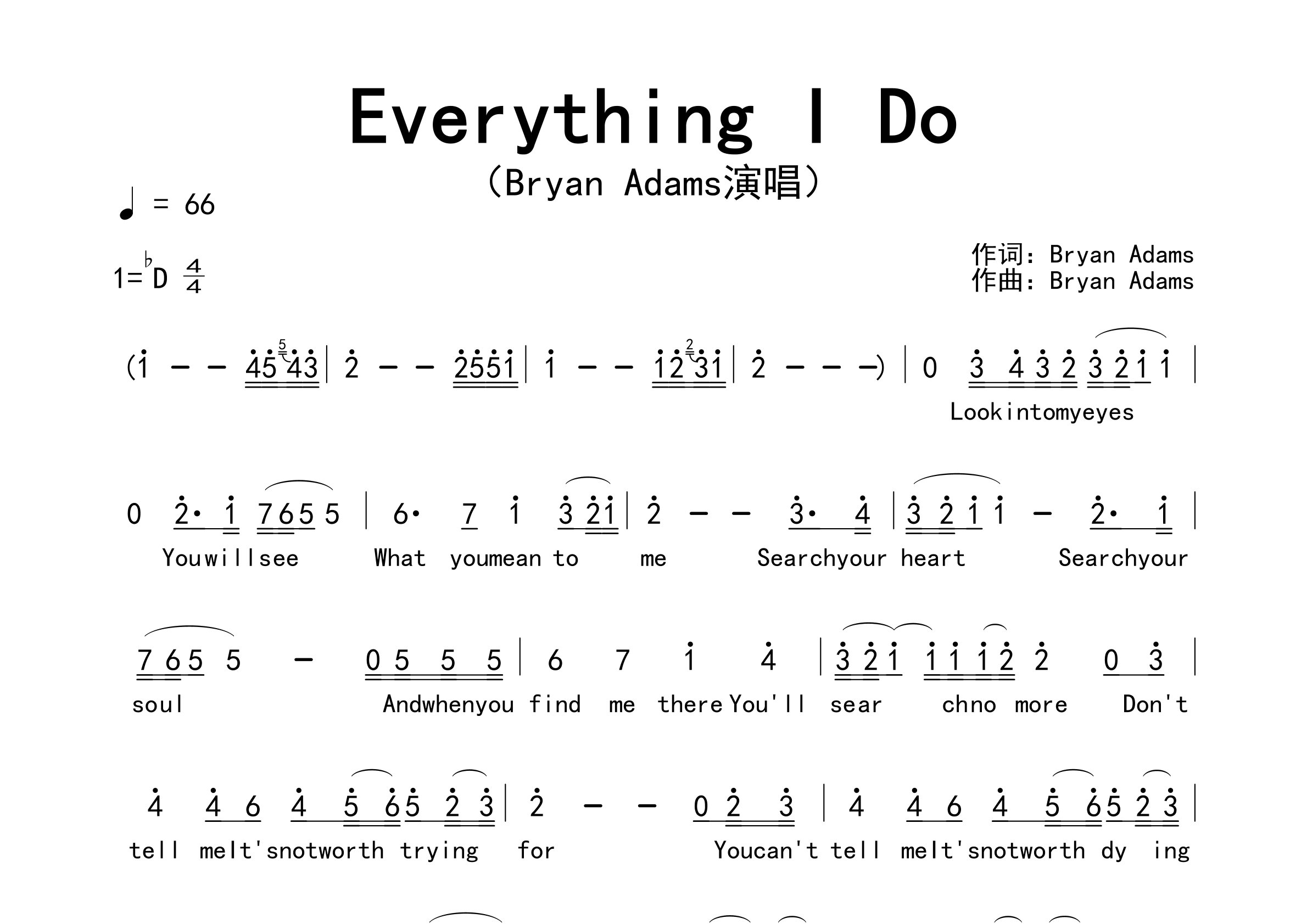 Everything-I-Do歌曲简谱预览图