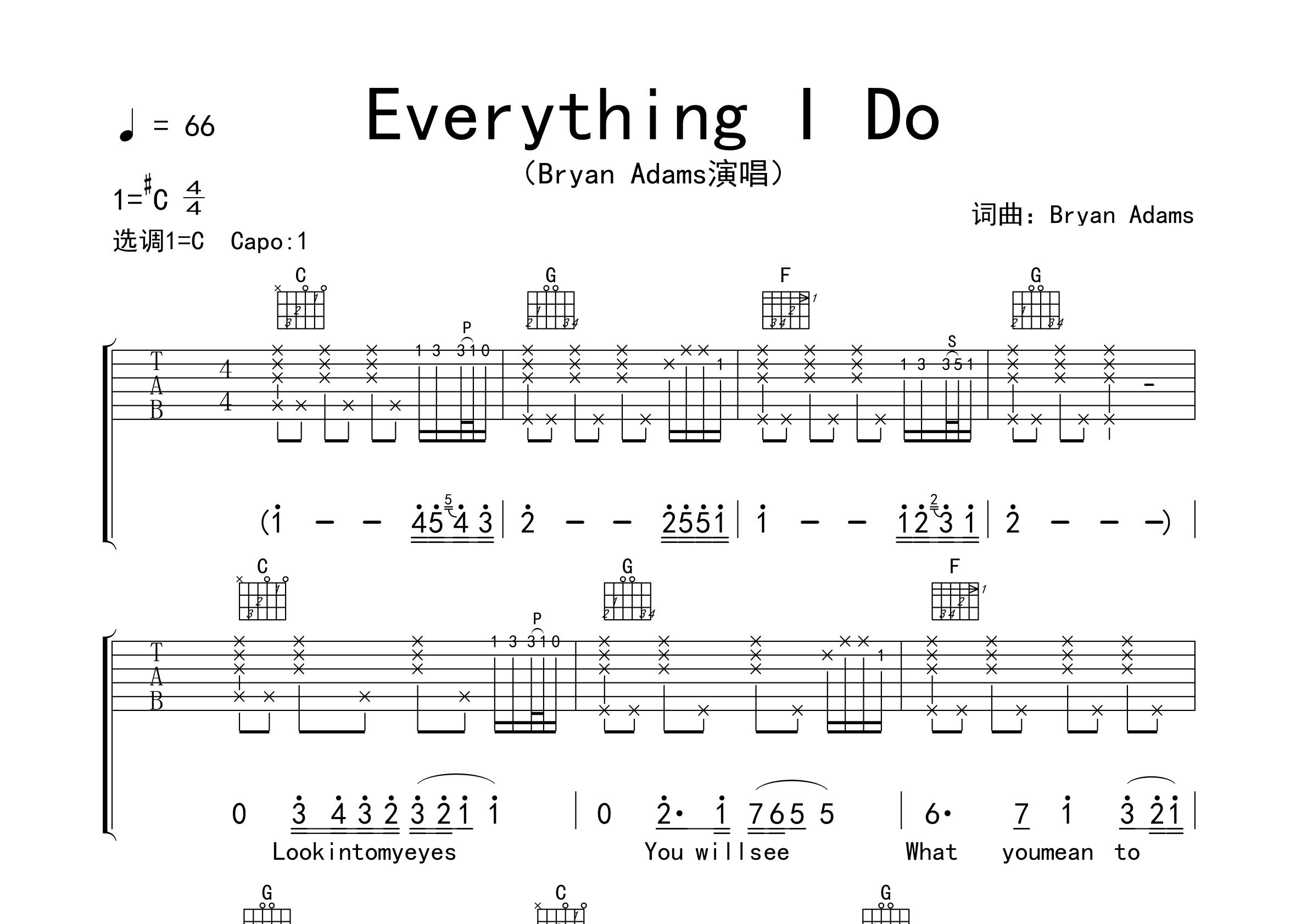 Everything-I-Do吉他谱预览图